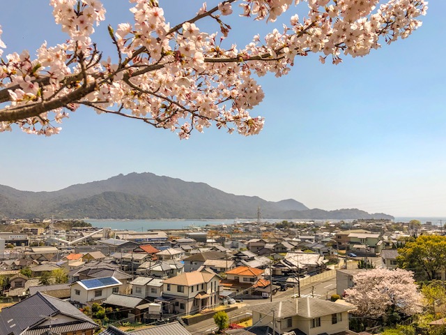 大田神社から見る春の宮島